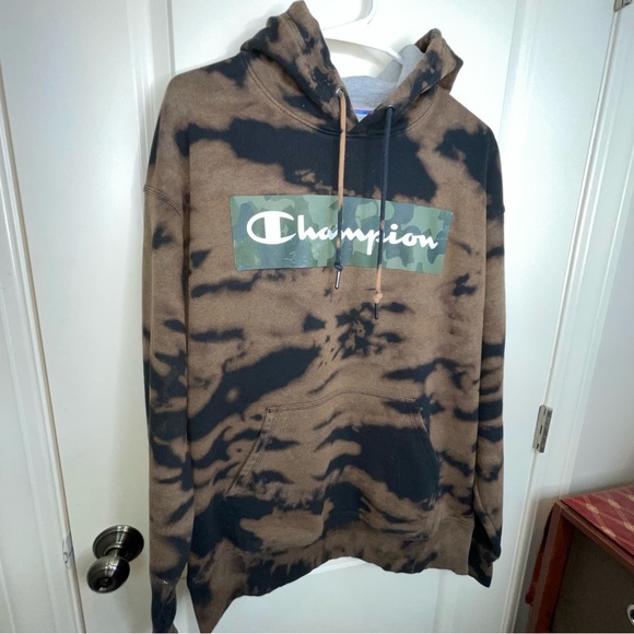 Champion Hoodie Custom Bleached Sz L - Picture 4 of 10